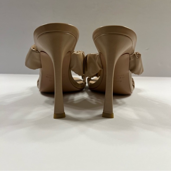 BorCnney Womens Heels Slip On Open Toe Ruched Straps - Picture 3 of 10